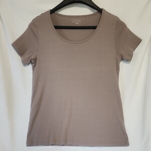 Attention Gray Brown Fitted Short Sleeve T-Shirt